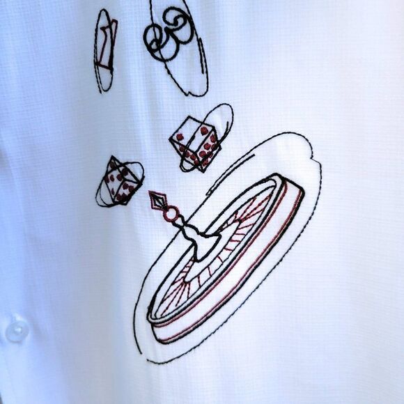 Monte Carlo mens white Roulette Las Vegas button down shirt 3XL - Picture 2 of 4